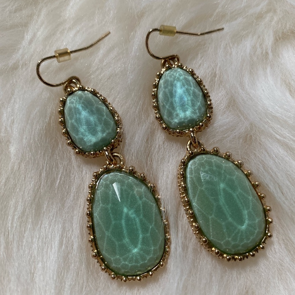 Beautiful Turquoise Ocean Chandelier Earrings